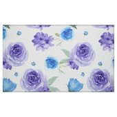 手色彩の鮮やか紫と青の花模様 ファブリック (ファットクウォーター)