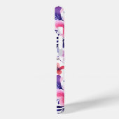 手色彩の鮮やか紫花モノグラパーソナライズされたム Case-Mate iPhoneケース (裏面 / 左)