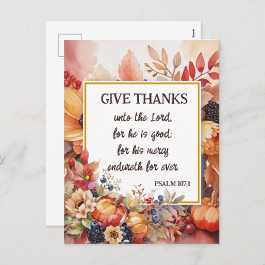 手色彩の鮮やか色の感謝祭カスタム シーズンポストカード (正面/裏面)