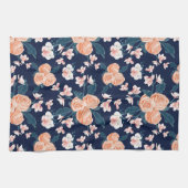 手色彩の鮮やか花柄 キッチンタオル (横)