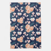 手色彩の鮮やか花柄 キッチンタオル (縦)