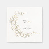 手色彩の鮮やか葉フレーム結婚 スタンダードカクテルナプキン (正面)