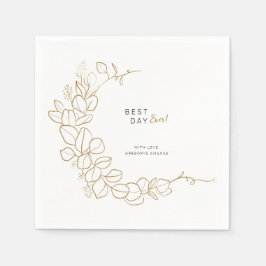 手色彩の鮮やか葉フレーム結婚 スタンダードカクテルナプキン