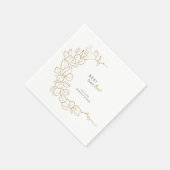 手色彩の鮮やか葉フレーム結婚 スタンダードカクテルナプキン (角)