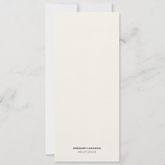 手色彩の鮮やか葉金ゴールドの結婚メニュー 招待状 (裏面)