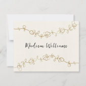 手色彩の鮮やか葉金ゴールドフレーム護衛カード 招待状 (正面)