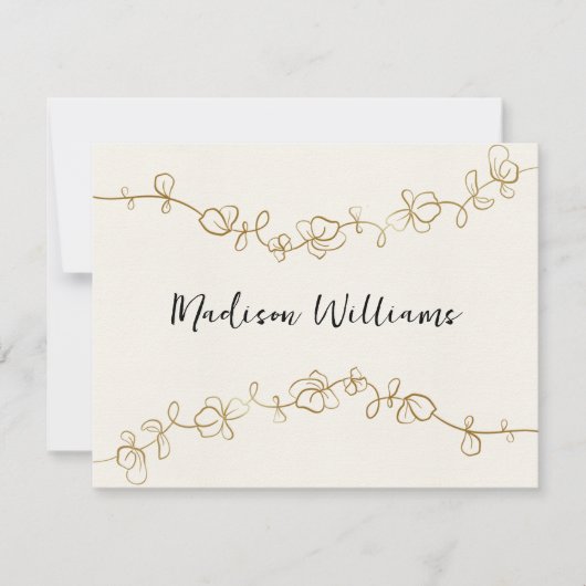 手色彩の鮮やか葉金ゴールドフレーム護衛カード 招待状 (正面)