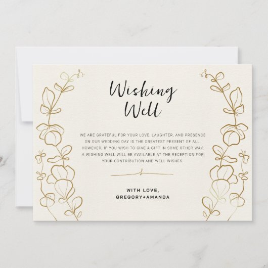 手色彩の鮮やか葉金ゴールドフレーム 招待状 (正面)