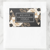 手色彩の鮮やか金ゴールド色彩の鮮やか花業 長方形シール (バッグ)