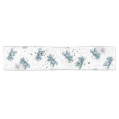 手色彩の鮮やか鋼青フローラ ショートテーブルランナー (横)