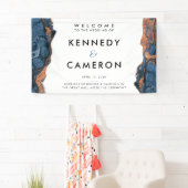 手色彩の鮮やか青大理石の入り口のバ結婚ナー 横断幕 (インサイチュ)