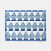 手色彩の鮮やか青白ジンジャー瓶のマット敷物 ドアマット (正面)