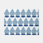 手色彩の鮮やか青白ジンジャー瓶のマット敷物 ドアマット (正面)