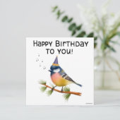 手色彩の鮮やか鳥誕生日カード (スタンド正面)