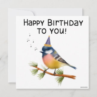 手色彩の鮮やか鳥誕生日カード
