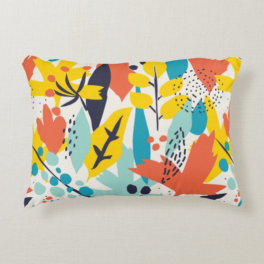 手花とリー絵を描アの継ぎ目のない模様 アクセントクッション (正面)