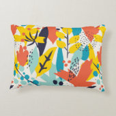 手花とリー絵を描アの継ぎ目のない模様 アクセントクッション (裏面)