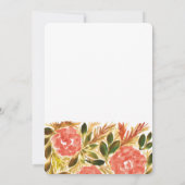 手花絵を描結婚式招待状 招待状 (裏面)