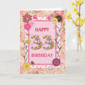 手芸は33歳の誕生日カードに見える カード (黄色い花)