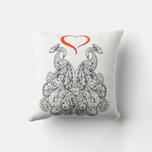 手芸術的描きドードル抽象芸術アート クッション (裏面)