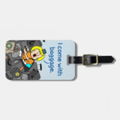 手荷物の荷物のラベルと来られるJetlagged漫画| I ラゲッジタグ (正面横)