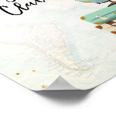 手荷物受取所トラベルアドベンチャーブルーサンフラワー ポスター (角)