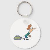 手荷物引揚げ女性 キーホルダー (正面)