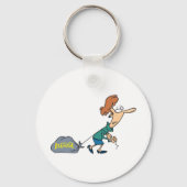 手荷物引揚げ女性 キーホルダー (裏面)