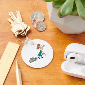 手荷物引揚げ女性 キーホルダー