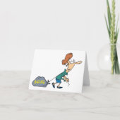 手荷物引揚げ女性 サンキューカード (正面)