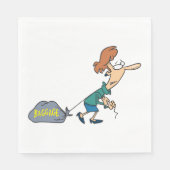 手荷物引揚げ女性 スタンダードランチョンナプキン (正面)