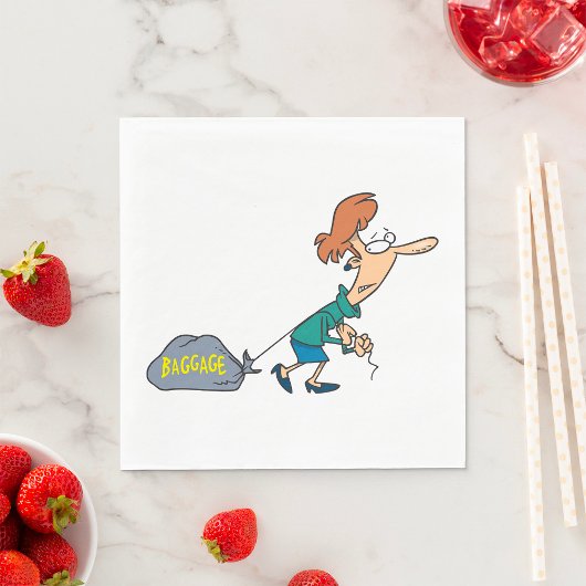 手荷物引揚げ女性 スタンダードランチョンナプキン