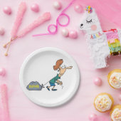 手荷物引揚げ女性 ペーパープレート (パーティー)