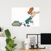 手荷物引揚げ女性 ポスター (ホームオフィス)