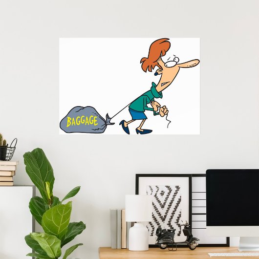 手荷物引揚げ女性 ポスター