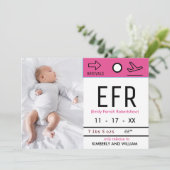 手荷物預かりチケットカウトベビーガール誕生 案内状 (スタンド正面)