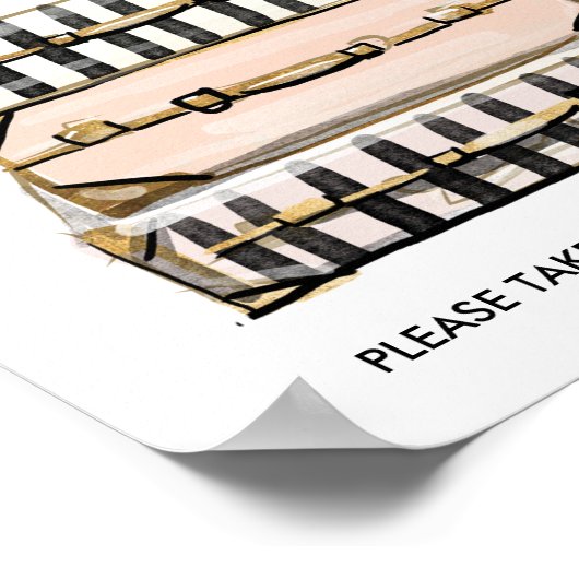 手荷物預かり証お気に入り恋しく思に向けの旅行シャワー ポスター (角)