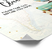 手荷物預かり証お気に入り恋しく思に向けの旅行シャワー ポスター (角)