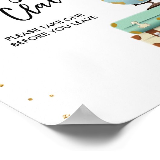 手荷物預かり証お気に入り恋しく思に向けの旅行シャワー ポスター (角)