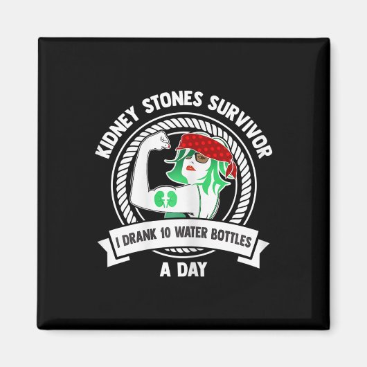 手術ギフト – 女性腎臓結石サバイボを曲げる マグネット (正面)