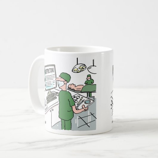 手術前の指示を外科医が調べる コーヒーマグカップ (正面左)