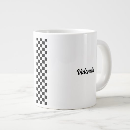 手術医パーソナライズされた市松模様に ジャンボコーヒーマグカップ (正面右)