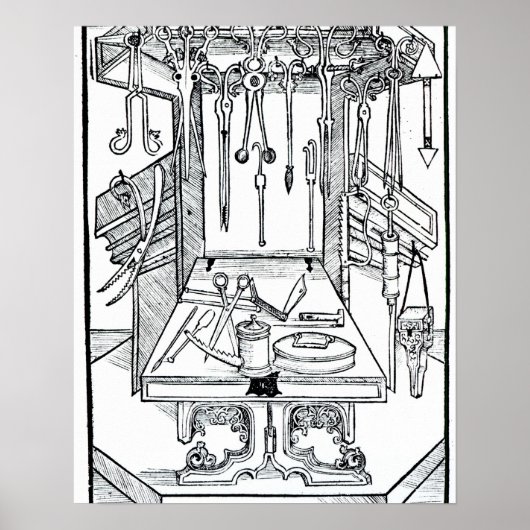 手術台と手術用楽器、'Da ポスター (正面)