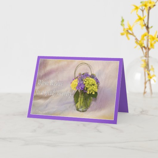 手術回復用グリーティングカードの温かいお願い カード (黄色い花)