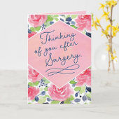 手術後の励ましのメッセージ - 書道デザイン カード (黄色い花)