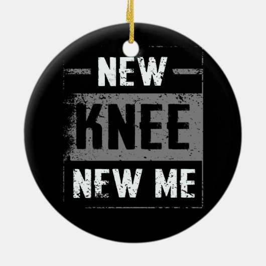 手術後の新しい膝の新しい私の置換手術 セラミックオーナメント (裏面)