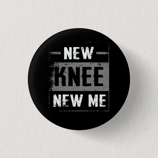 手術後の新しい膝の新しい私の置換手術 缶バッジ (正面)