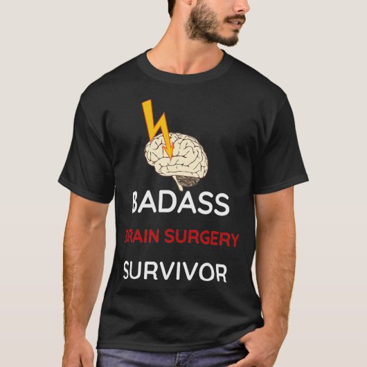 手術後  回復 Tシャツ BADASS 脳手術 (正面)