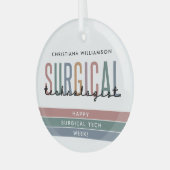 手術技パーソナライズされた術師の週または技術 ガラスオーナメント (正面左)