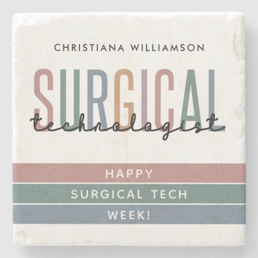 手術技パーソナライズされた術師の週または技術 ストーンコースター (正面)